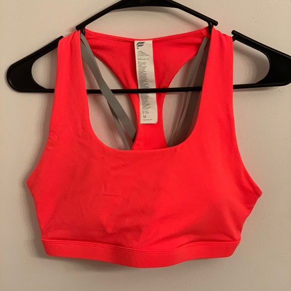Women’s Fabletics Strappy Boost Sports Bra in Atomic Orange - Picture 2 of 5